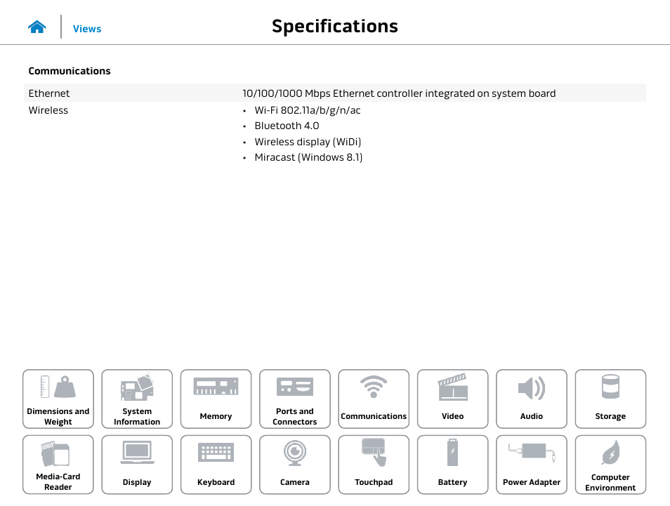 Communications, Specifications | Dell Alienware 17 R2 (Early 2015) User Manual | Page 11 / 23