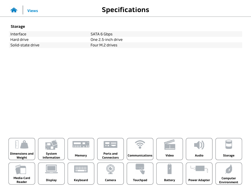 Storage, Specifications | Dell Alienware 17 R2 (Early 2015) User Manual | Page 14 / 23