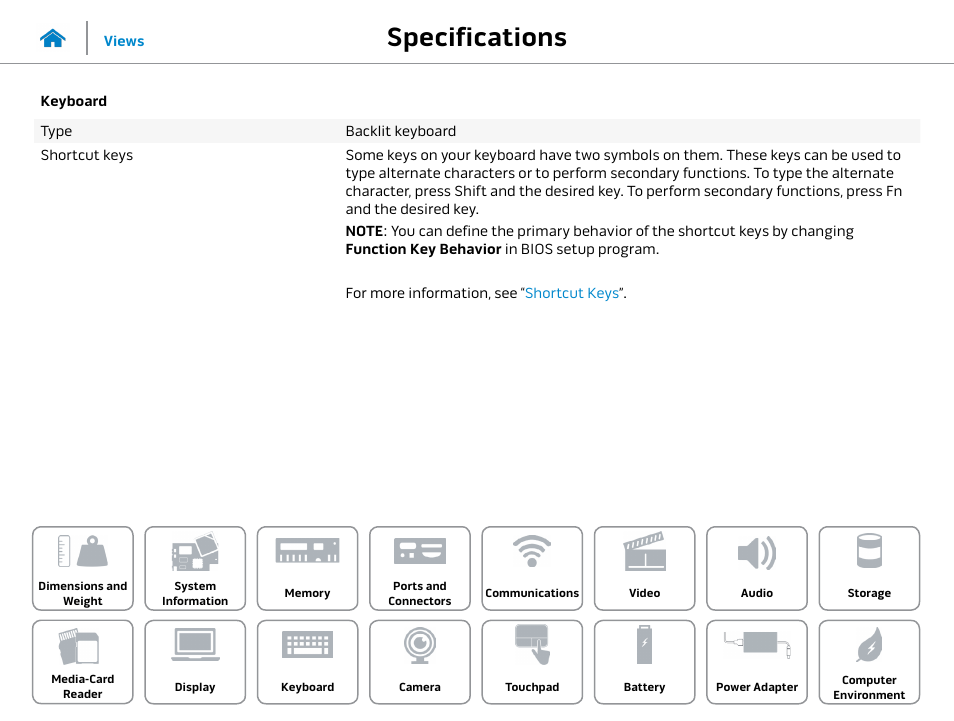 Keyboard, Specifications | Dell Alienware 17 R2 (Early 2015) User Manual | Page 17 / 23