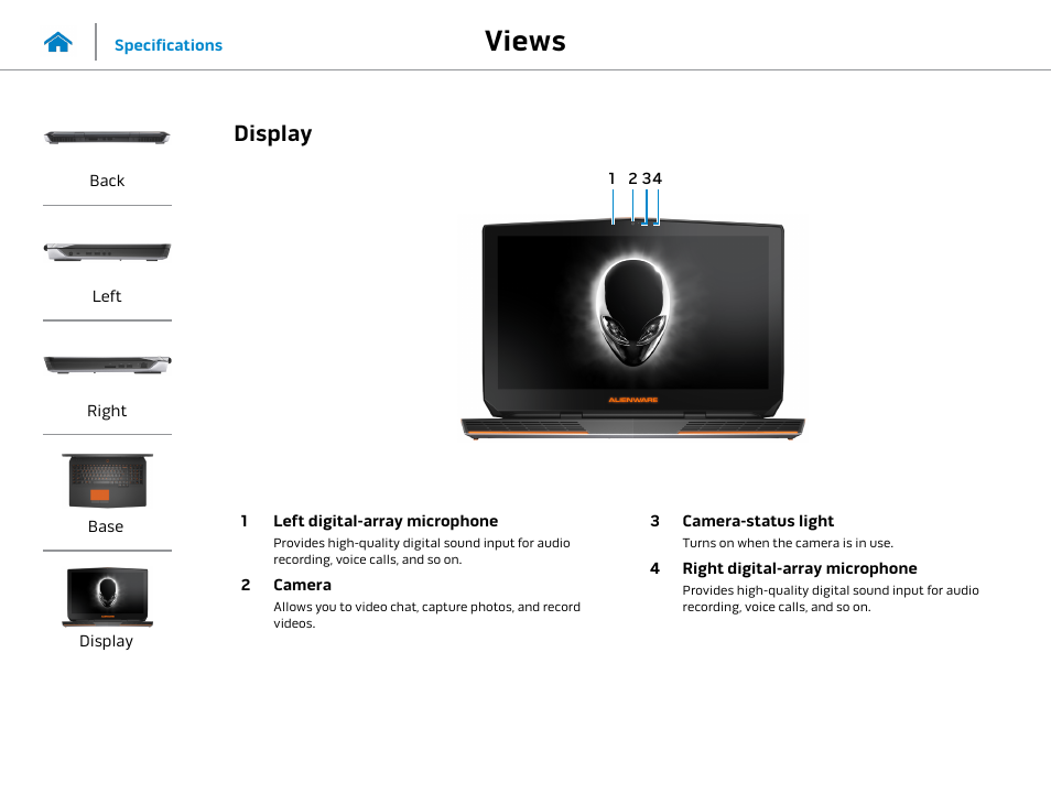 Display, Views | Dell Alienware 17 R2 (Early 2015) User Manual | Page 6 / 23