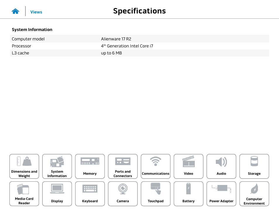 System, Information, Specifications | Dell Alienware 17 R2 (Early 2015) User Manual | Page 8 / 23