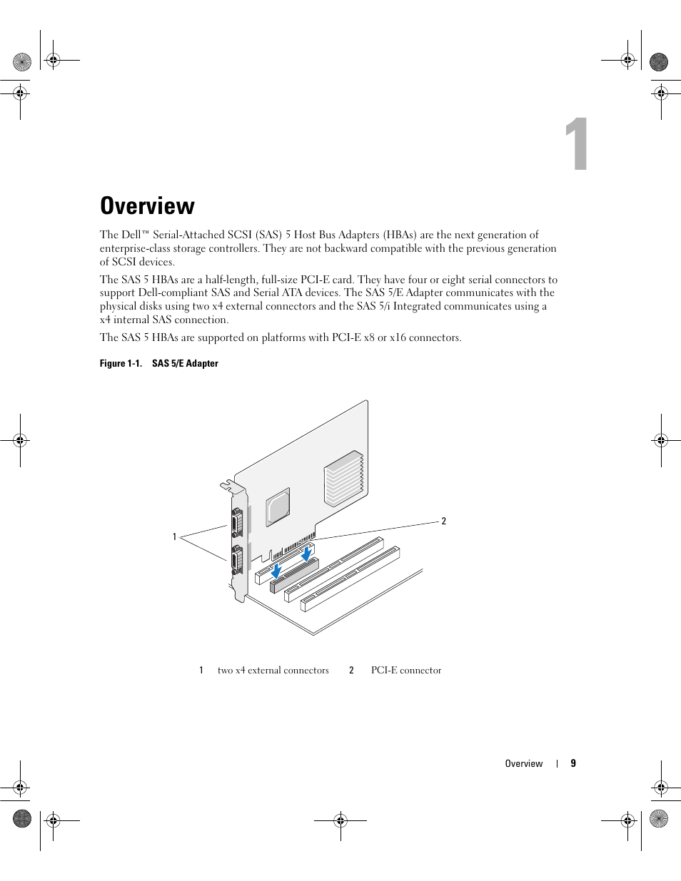 Overview | Dell Serial Attached SCSI Host Bus Adapter 5i Integrated and 5E Adapter User Manual | Page 11 / 58