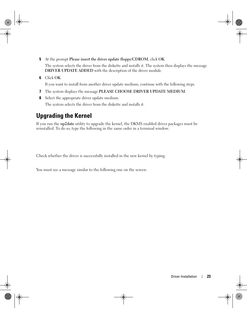 Upgrading the kernel | Dell Serial Attached SCSI Host Bus Adapter 5i Integrated and 5E Adapter User Manual | Page 25 / 58