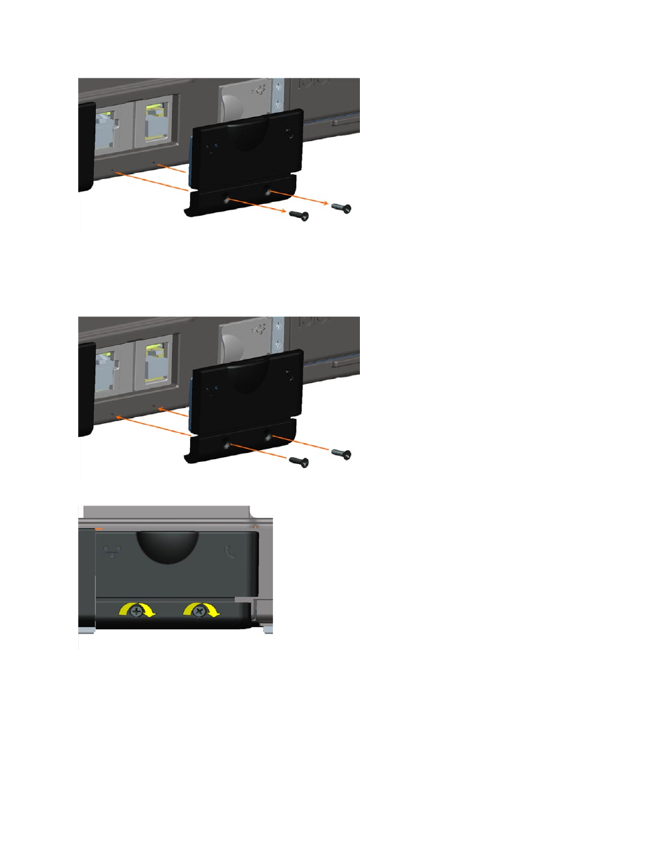 Ocking, 2 docking door, 2 installing the comms door | 1 removing the docking door | Dell Latitude D630 XFR (Early 2008) User Manual | Page 22 / 106