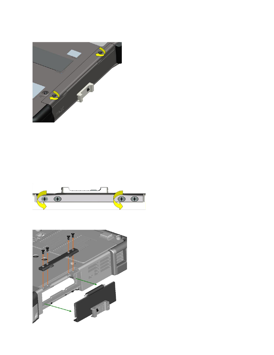 Udio, Orts, 6 audio ports/wifi door | 1 removing the audio ports/wifi door | Dell Latitude D630 XFR (Early 2008) User Manual | Page 31 / 106
