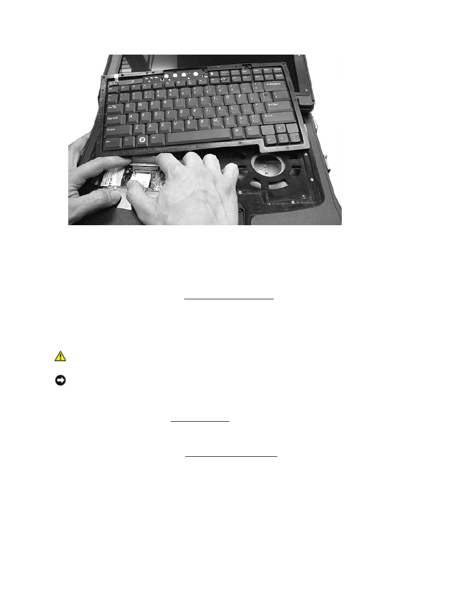 Ugged, Eyboard, 2 rugged keyboard | 2 installing the standard keyboard, 1 removing the rugged keyboard | Dell Latitude D630 XFR (Early 2008) User Manual | Page 41 / 106