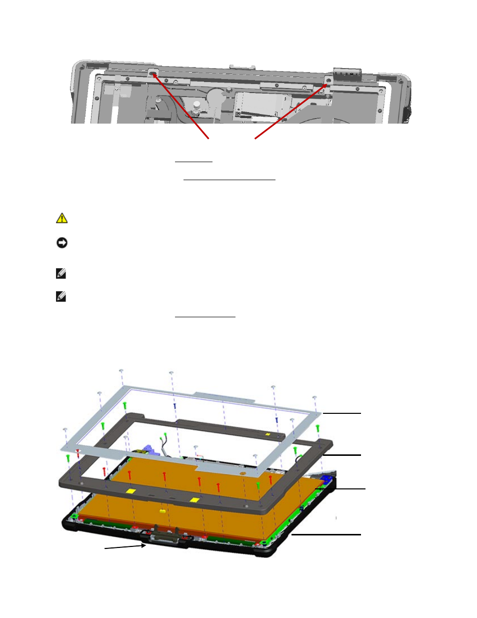 Emoving the, Isplay, Ezel | 3 removing the display bezel | Dell Latitude D630 XFR (Early 2008) User Manual | Page 62 / 106