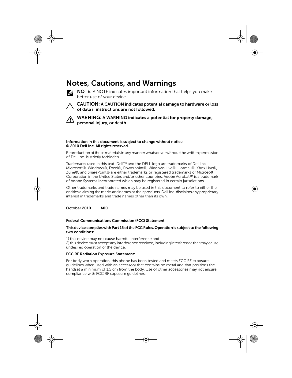 Notes, cautions, and warnings | Dell Mobile Venue Pro User Manual | Page 2 / 107