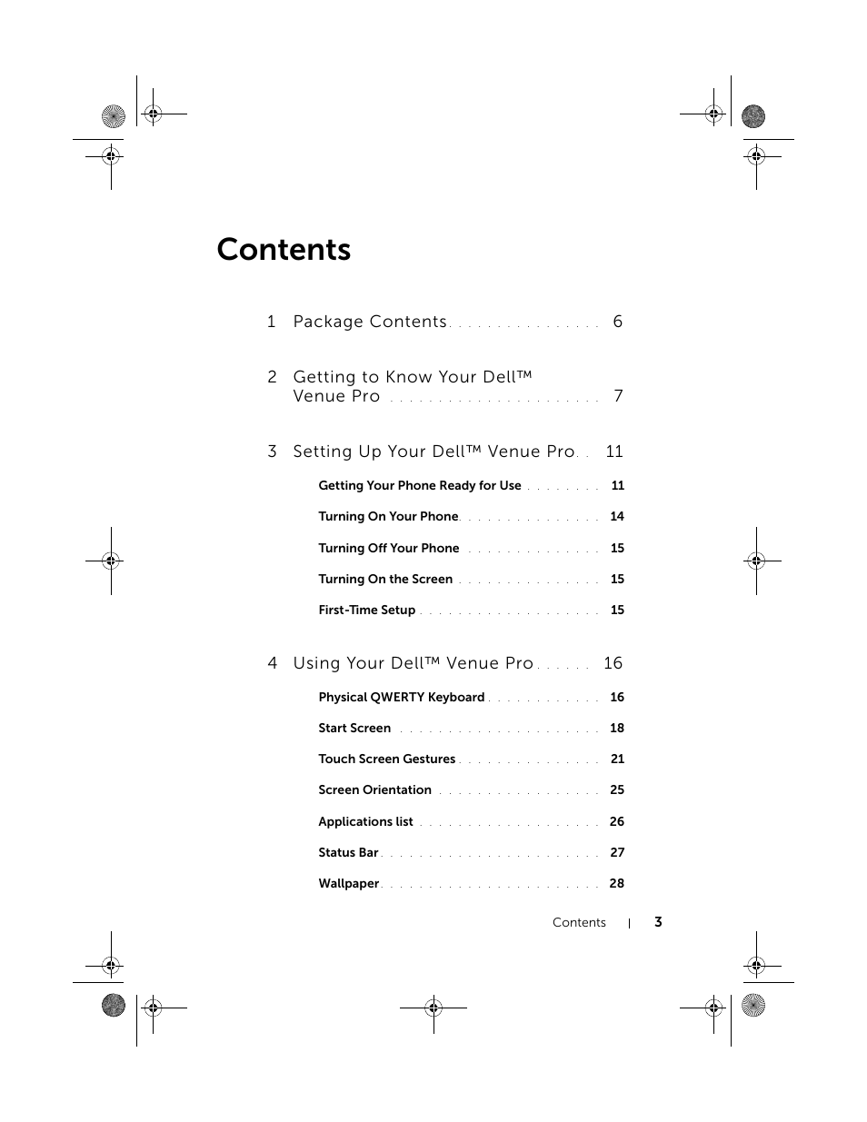 Dell Mobile Venue Pro User Manual | Page 3 / 107