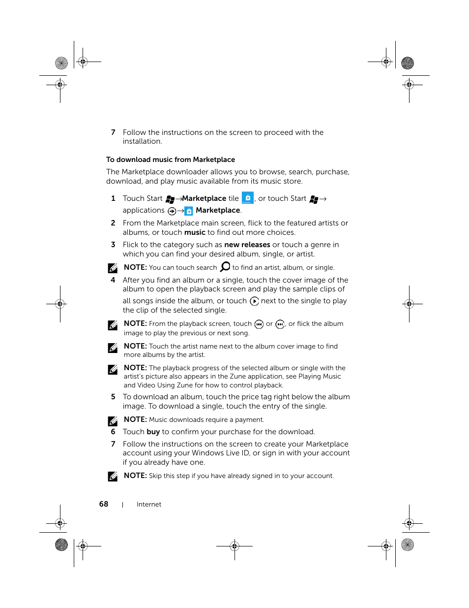 To download music from marketplace | Dell Mobile Venue Pro User Manual | Page 68 / 107