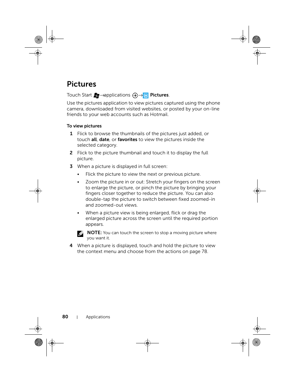 Pictures, To view pictures | Dell Mobile Venue Pro User Manual | Page 80 / 107