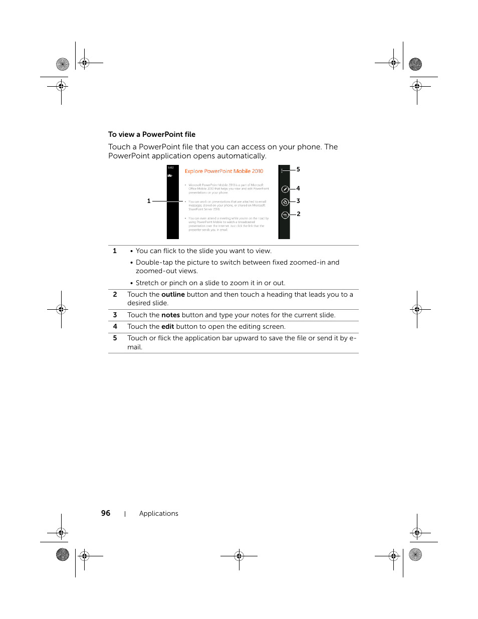 To view a powerpoint file | Dell Mobile Venue Pro User Manual | Page 96 / 107