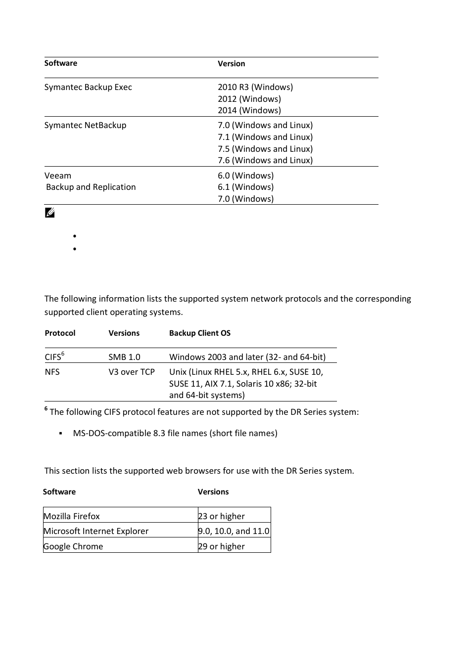 Supported web browsers | Dell DR4000 User Manual | Page 12 / 18