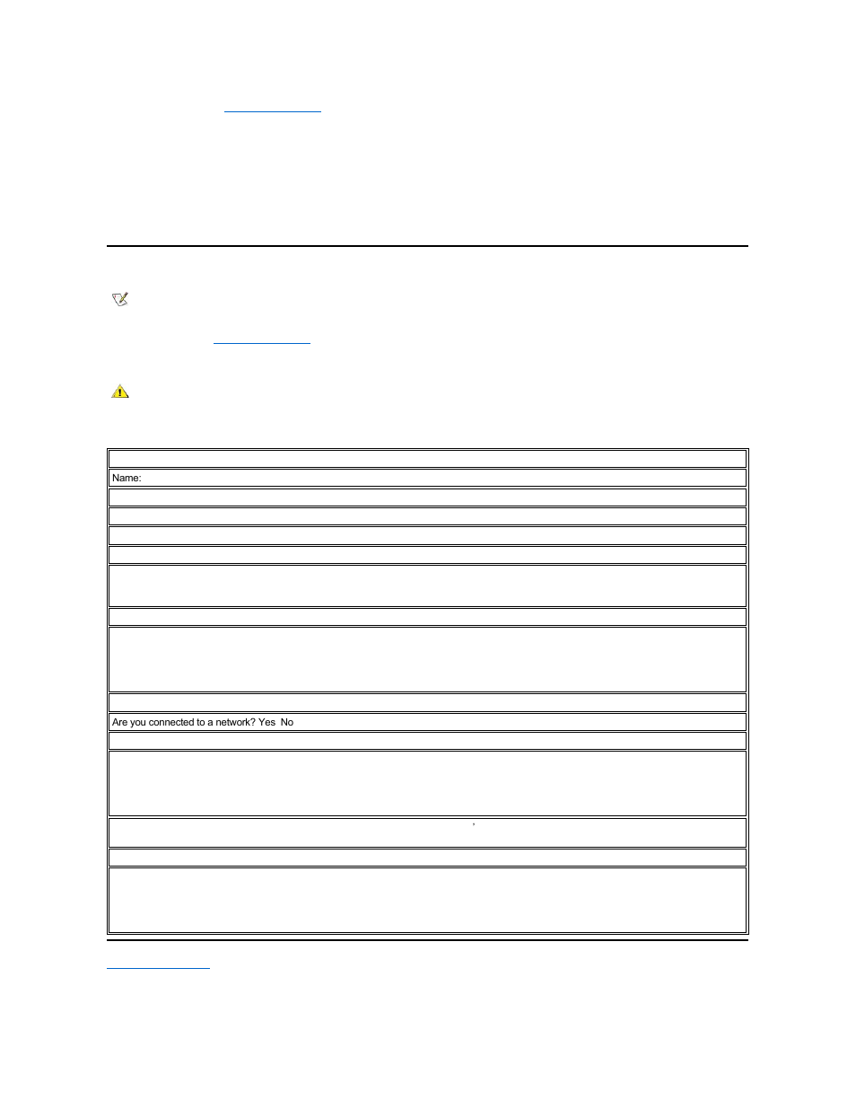 Make a copy of the, Diagnostics checklist, And fill it out | Before you call | Dell Precision M40 User Manual | Page 38 / 100