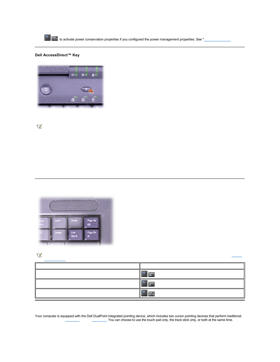 Dell accessdirect™ key, Speaker controls, Cursor controls | Control the, Dell accessdirect, Adjust, Speaker, Volume | Dell Precision M40 User Manual | Page 93 / 100