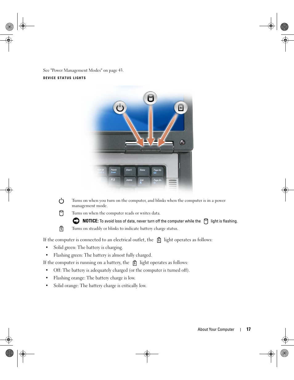 Power button | Dell Latitude 131L User Manual | Page 17 / 168