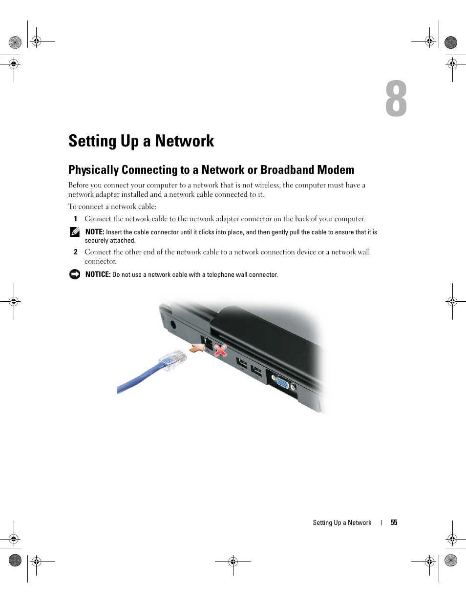 Setting up a network | Dell Latitude 131L User Manual | Page 55 / 168