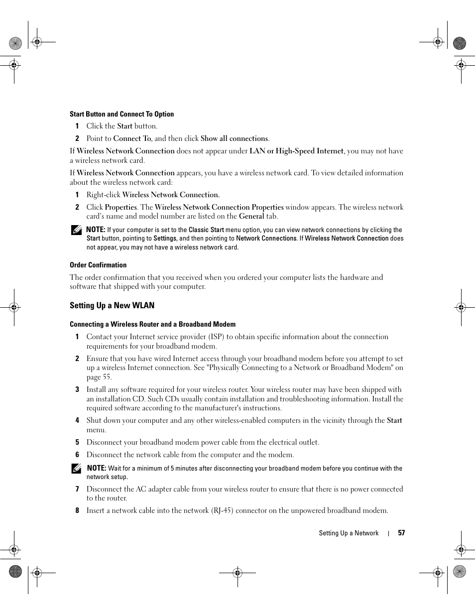 Setting up a new wlan | Dell Latitude 131L User Manual | Page 57 / 168