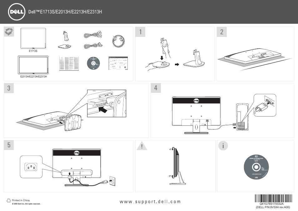 Dell E2213H Monitor User Manual | 1 page