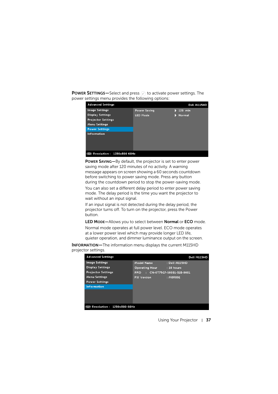 Dell Mobile Projector M115HD User Manual | Page 37 / 64