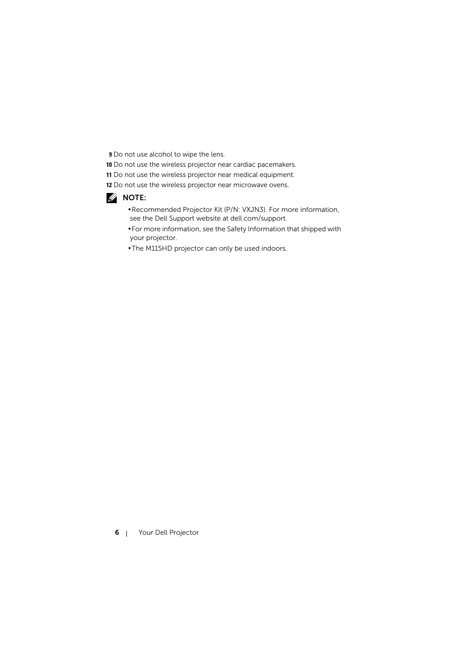 Dell Mobile Projector M115HD User Manual | Page 6 / 64