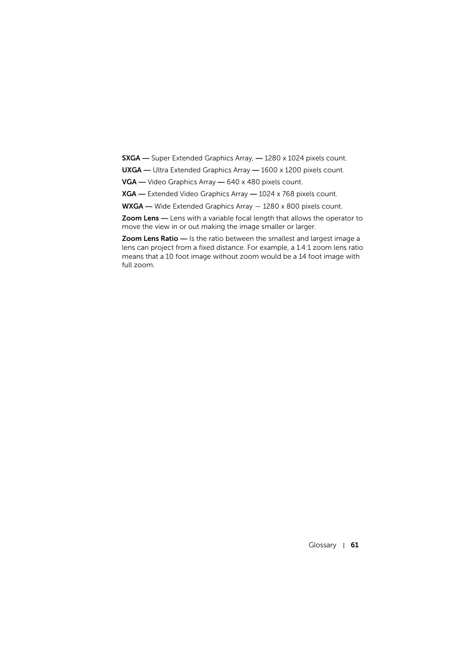 Dell Mobile Projector M115HD User Manual | Page 61 / 64