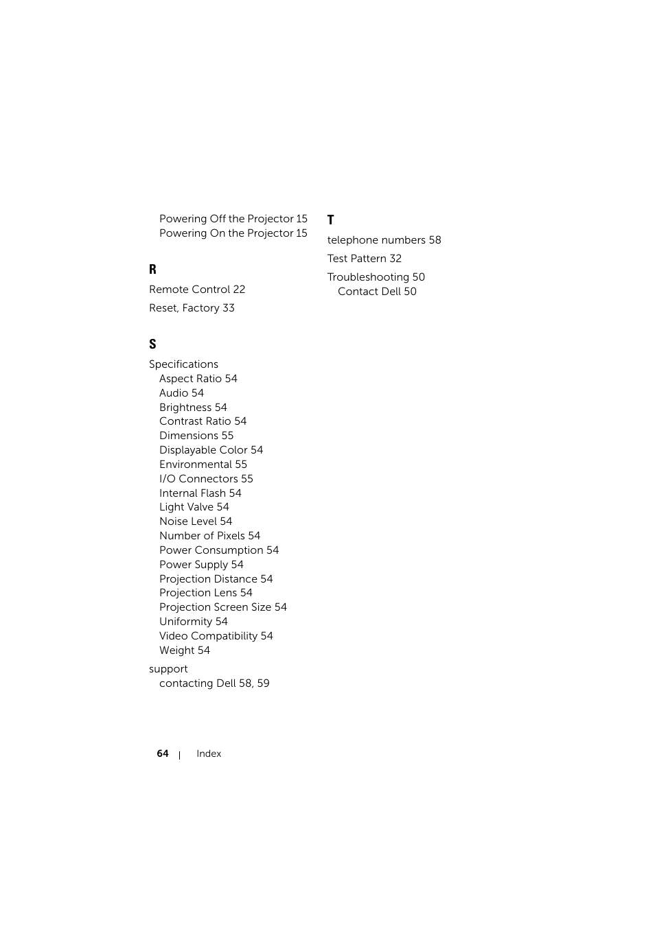 Dell Mobile Projector M115HD User Manual | Page 64 / 64