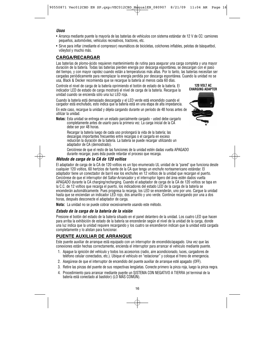 Black & Decker Start-It VEC012CBD User Manual | Page 17 / 20