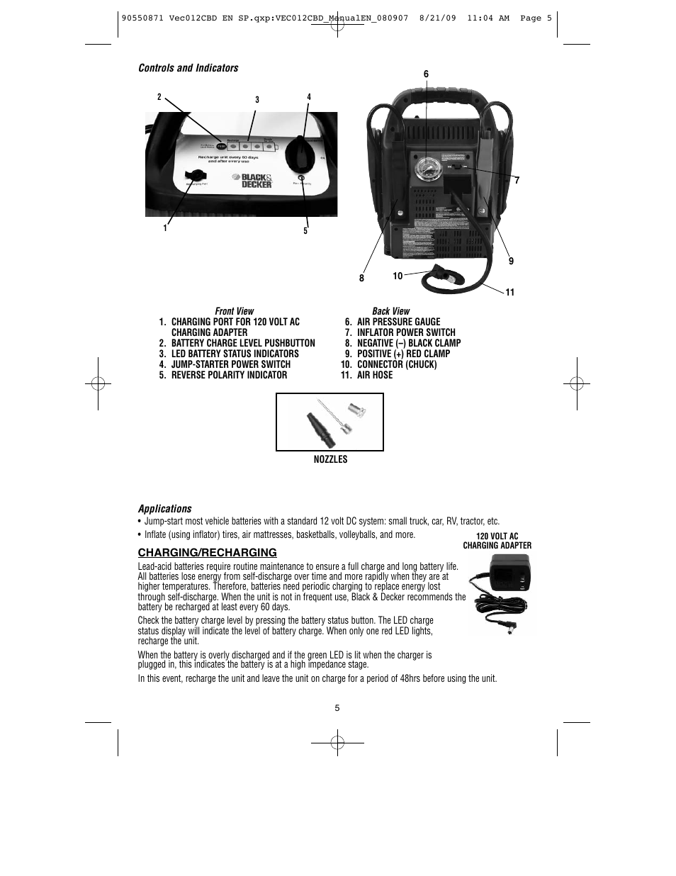 Black & Decker Start-It VEC012CBD User Manual | Page 6 / 20