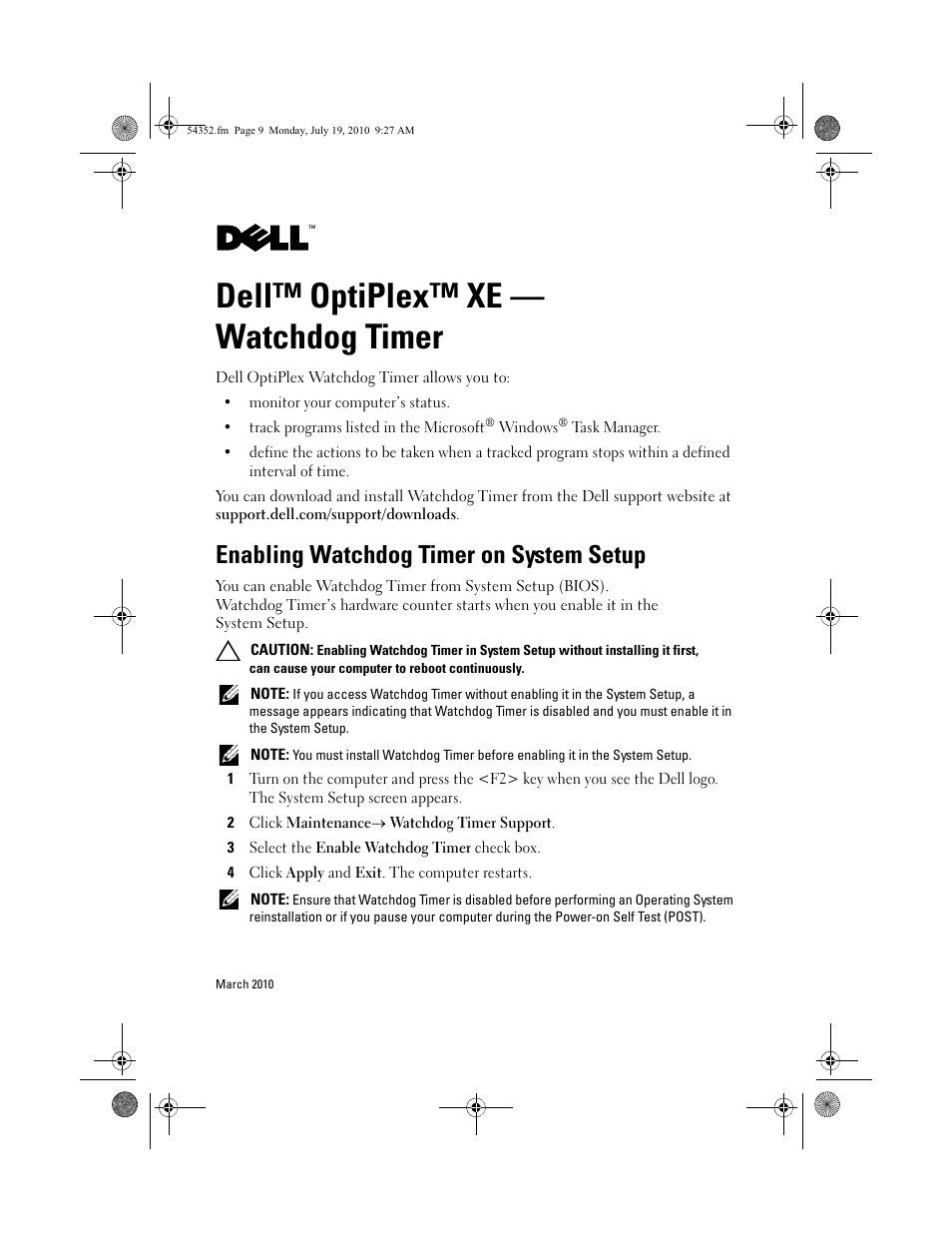 Dell OptiPlex XE (Early 2010) User Manual | 6 pages