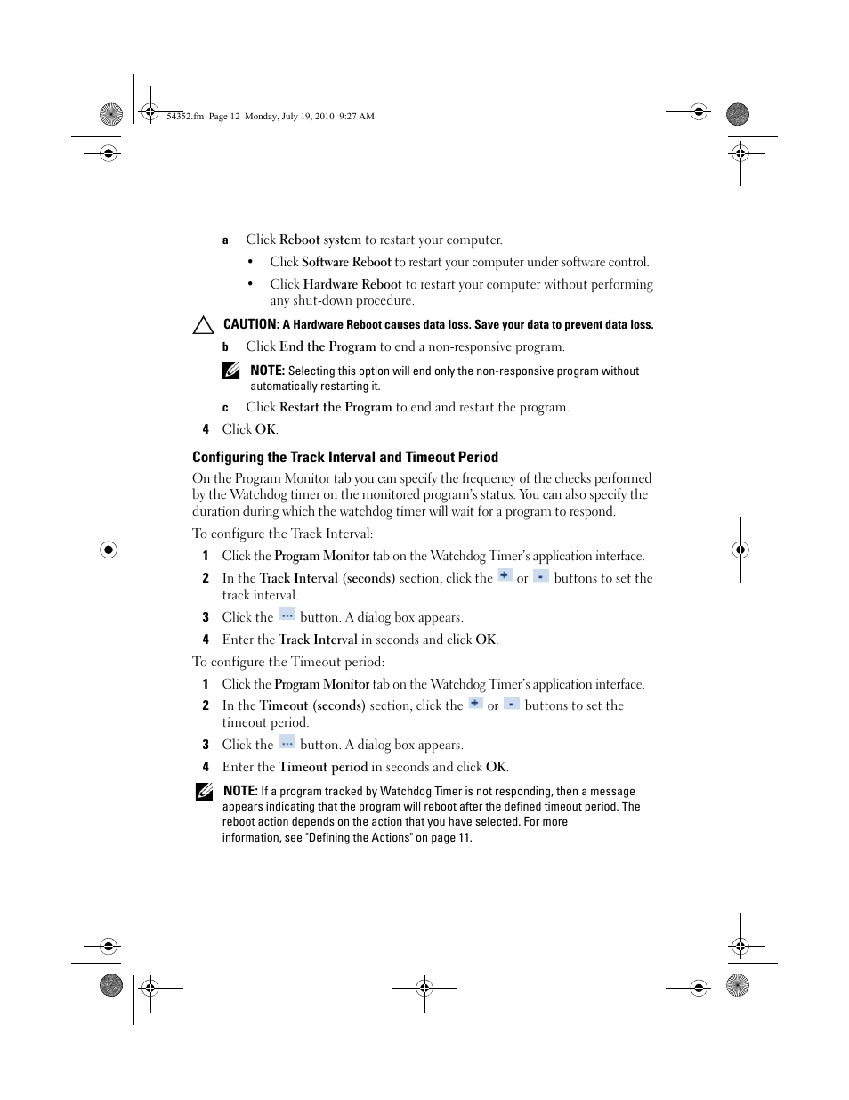 Configuring the track interval and timeout period | Dell OptiPlex XE (Early 2010) User Manual | Page 4 / 6