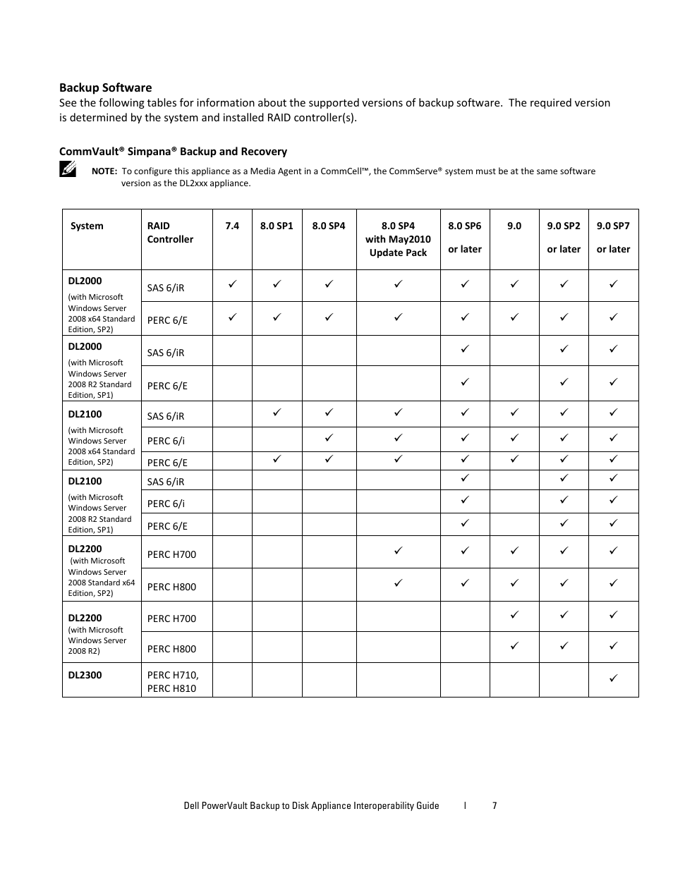 Backup software, Commvault® simpana® backup and recovery | Dell PowerVault DL2200 CommVault User Manual | Page 7 / 10