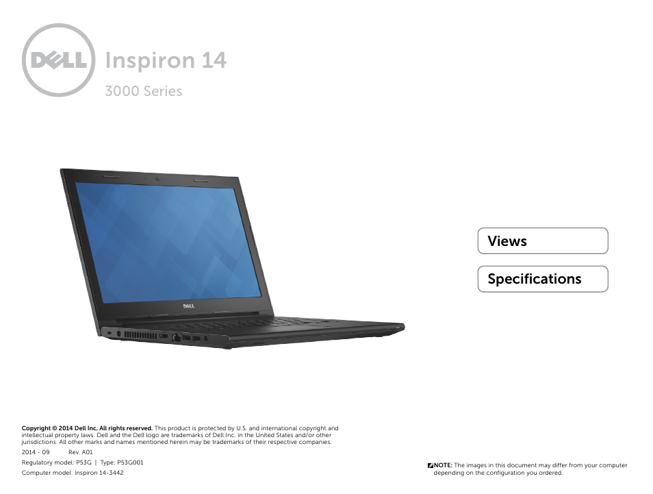 Dell Inspiron 14 (3442, Early 2014) User Manual | 22 pages