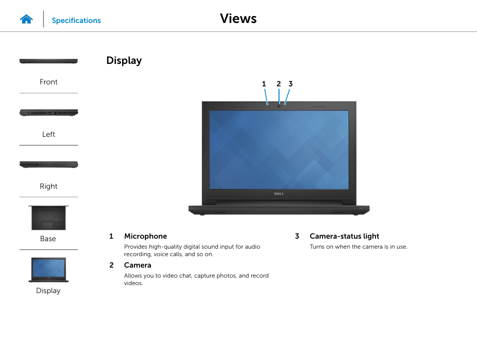 Display, Views | Dell Inspiron 14 (3442, Early 2014) User Manual | Page 6 / 22
