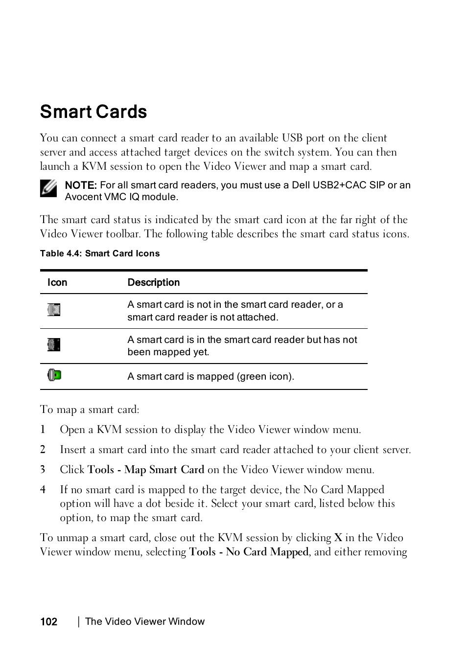 Smart cards | Dell KVM 2162DS User Manual | Page 112 / 188