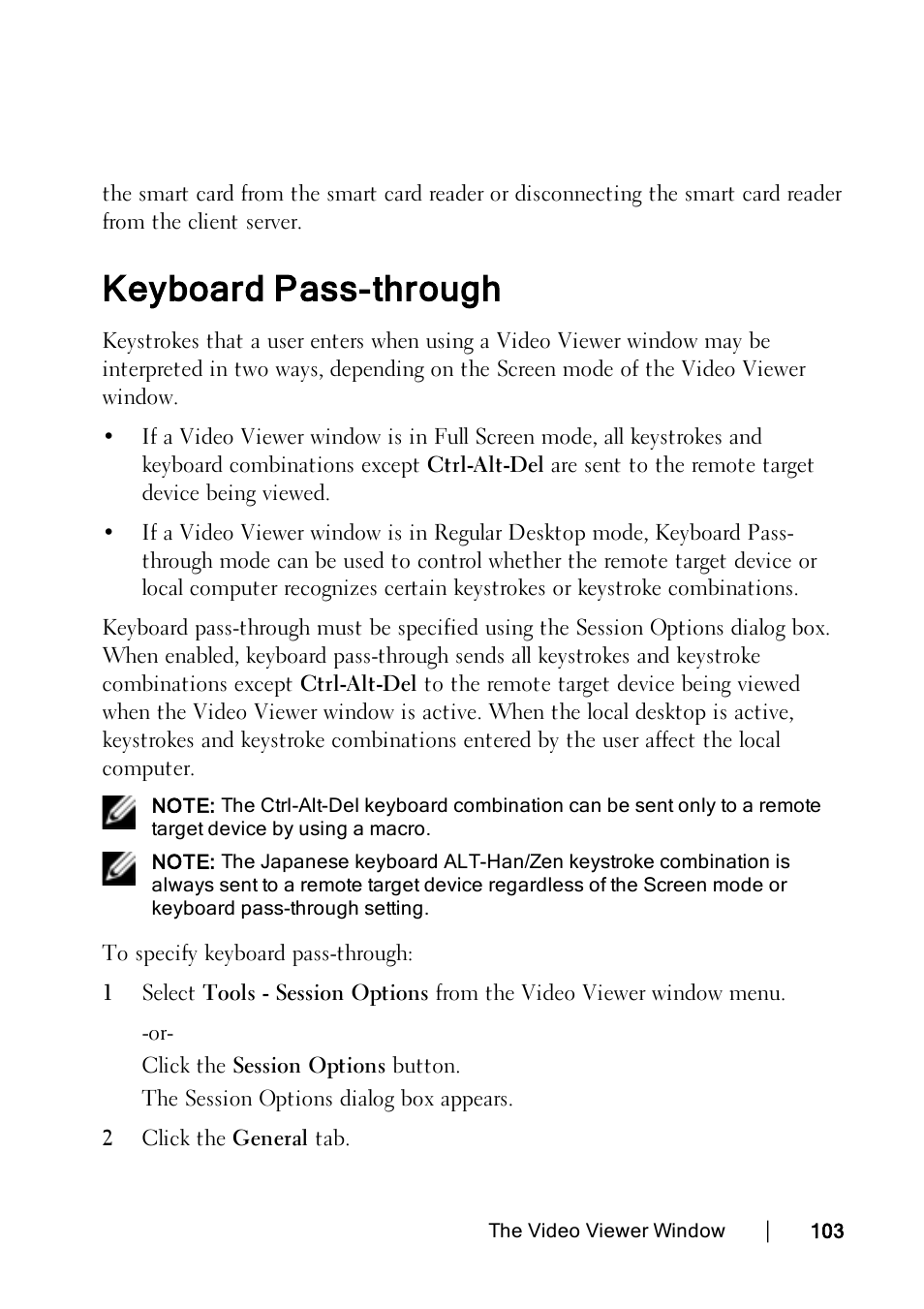 Keyboard pass-through | Dell KVM 2162DS User Manual | Page 113 / 188