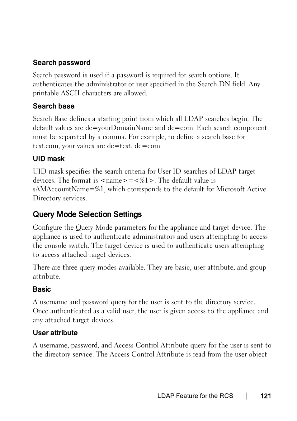 Query mode selection settings | Dell KVM 2162DS User Manual | Page 131 / 188