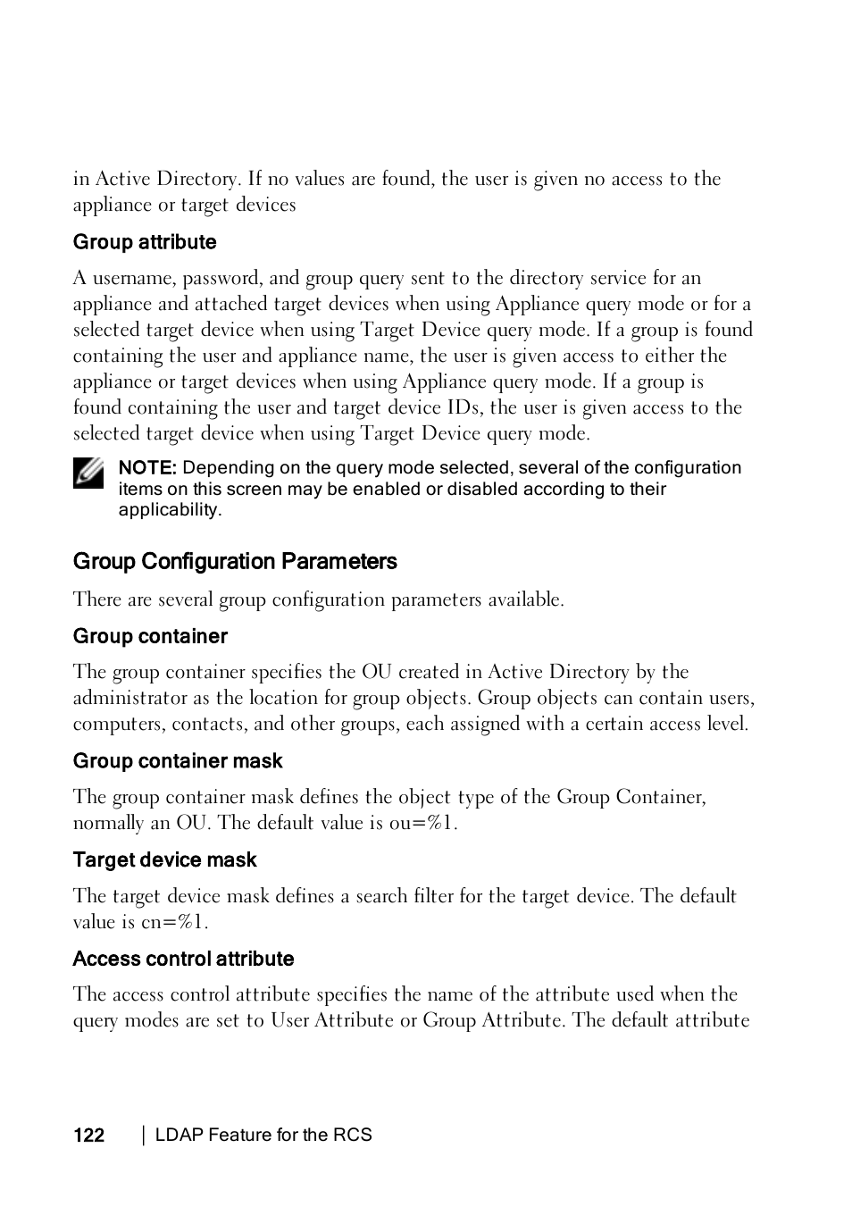 Group configuration parameters | Dell KVM 2162DS User Manual | Page 132 / 188
