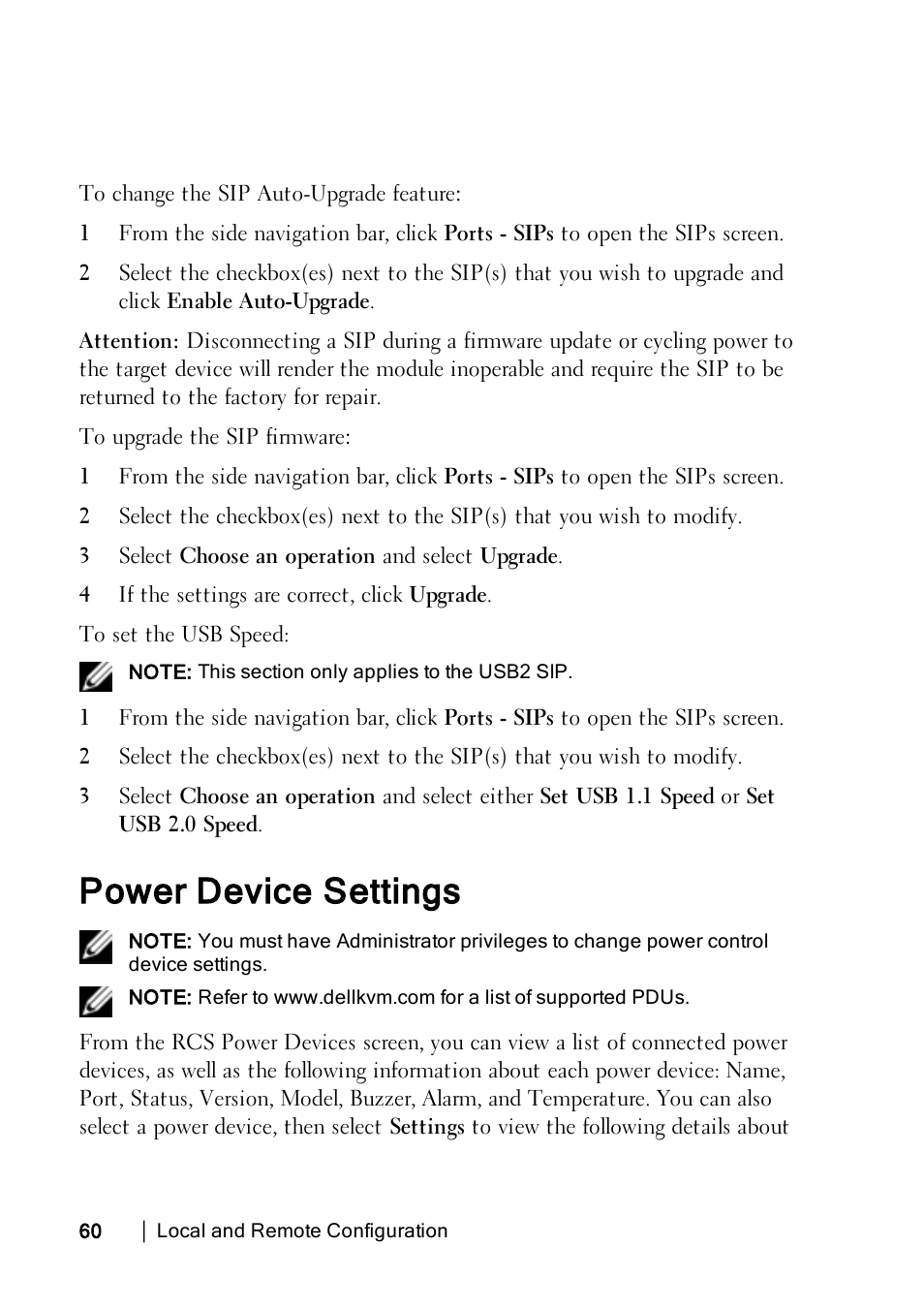 Power device settings | Dell KVM 2162DS User Manual | Page 70 / 188