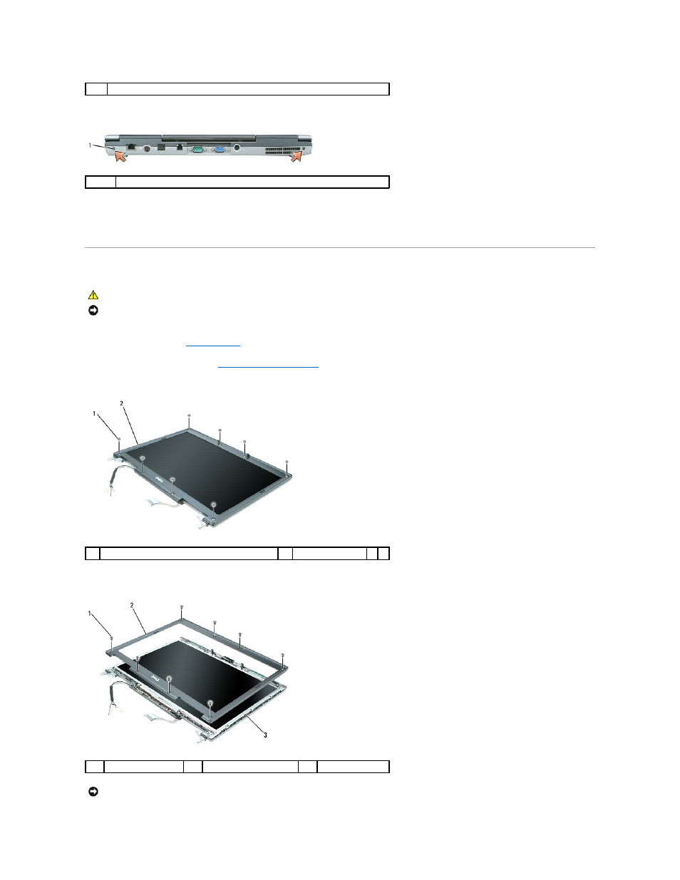 Removing the display bezel | Dell Precision M4300 (Mid 2007) User Manual | Page 15 / 42