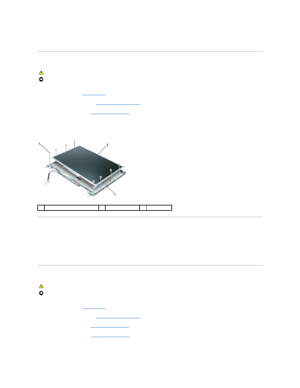 Removing the display panel, Installing the display panel, Removing the display panel brackets | Dell Precision M4300 (Mid 2007) User Manual | Page 16 / 42