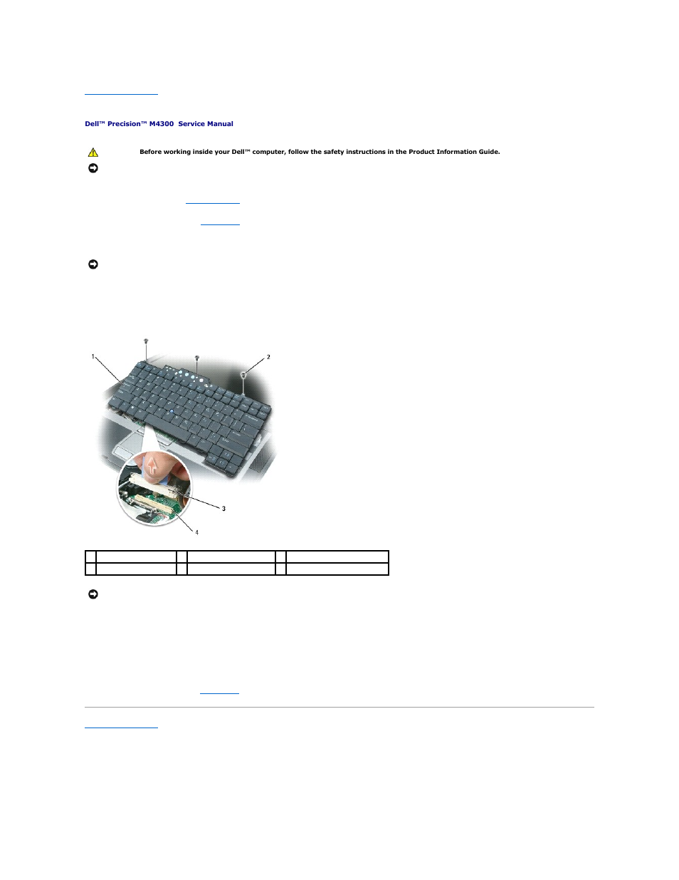 Keyboard | Dell Precision M4300 (Mid 2007) User Manual | Page 26 / 42