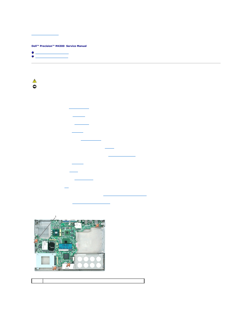 System board, Removing the system board | Dell Precision M4300 (Mid 2007) User Manual | Page 40 / 42