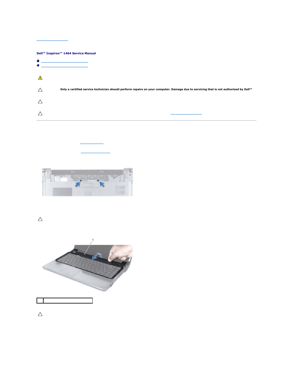 Power button panel, Removing the power button panel | Dell Inspiron 1464 (Early 2010) User Manual | Page 45 / 53