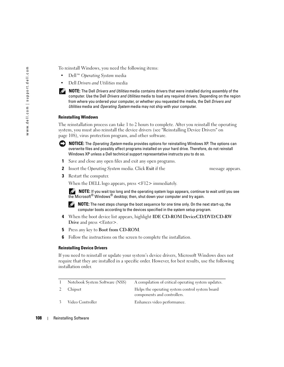 Dell Latitude D531 (Mid 2007) User Manual | Page 108 / 162