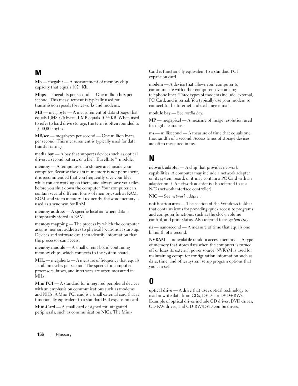 Dell Latitude D531 (Mid 2007) User Manual | Page 156 / 162