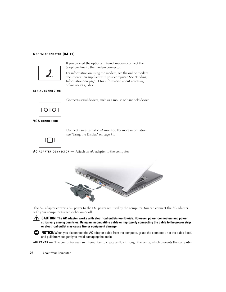 Dell Latitude D531 (Mid 2007) User Manual | Page 22 / 162