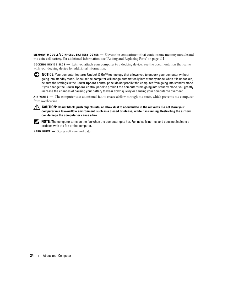 Dell Latitude D531 (Mid 2007) User Manual | Page 24 / 162