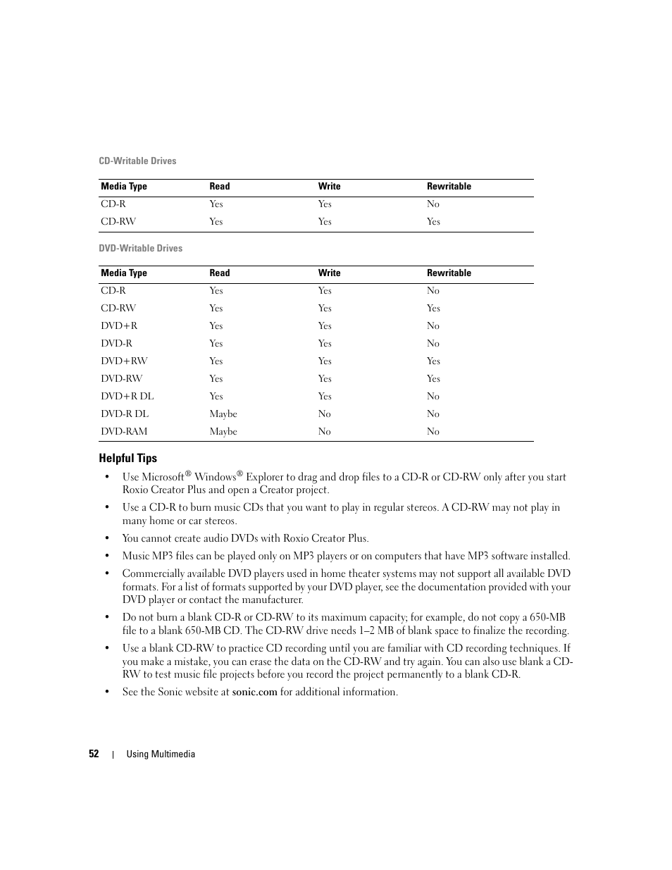Helpful tips | Dell Latitude D531 (Mid 2007) User Manual | Page 52 / 162