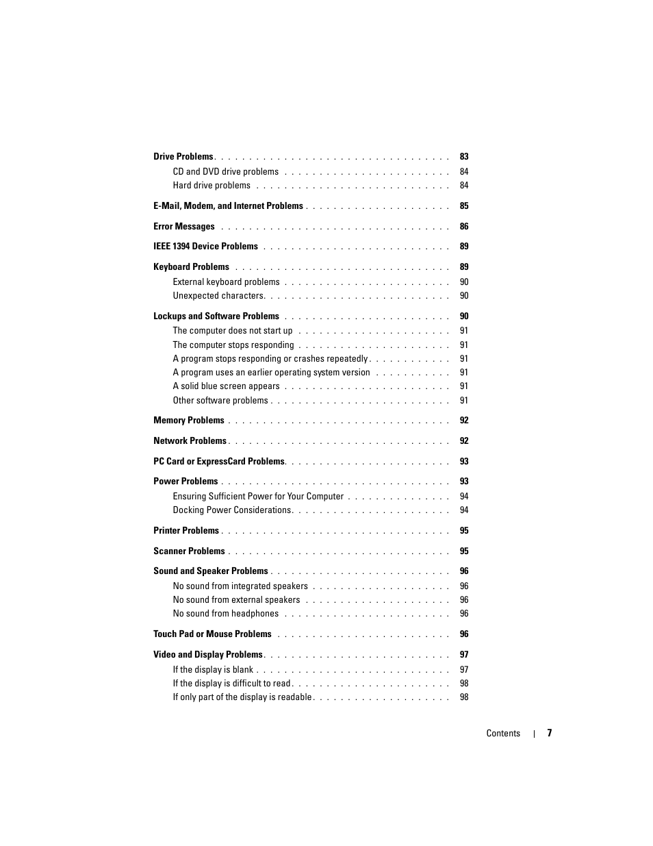 Dell Latitude D531 (Mid 2007) User Manual | Page 7 / 162